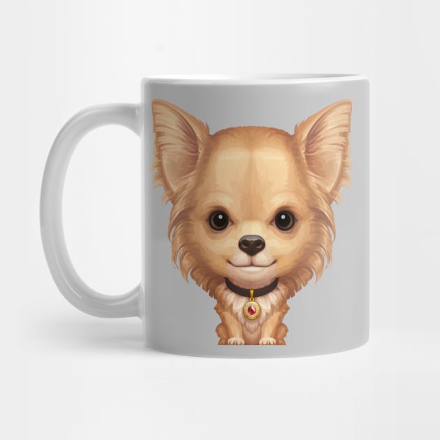 Fawn Longhaired Chihuahua Dog by stonemask